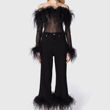 Body piume donna Twentyfourhaitch Galethia nero