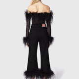 Body piume donna Twentyfourhaitch Galethia nero