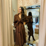 Trench strass donna Twentyfourhaitch Velia marrone