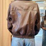 Bomber Donna Ecopelle Oversized Kostumn Marrone