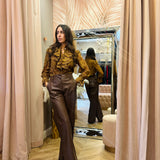 Pantapalazzo Donna Kostumn Ecopelle Marrone