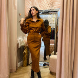 Gonna Donna Kostumn Suede Cammello