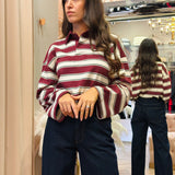 Polo A Righe Donna Kostumn Bordeaux/Verde