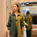 Overshirt Oversized Donna Kostumn Verde Bicolor