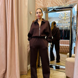 Tuta Integrale con Zip Donna Kostumn Marrone Scuro