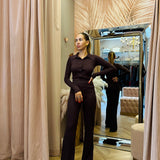 Pantalone In Maglia Donna Kostumn Marrone