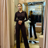 Pantalone In Maglia Donna Kostumn Marrone
