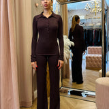 Polo In Maglia Donna Kostumn Marrone