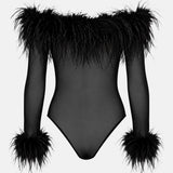 Body piume donna Twentyfourhaitch Galethia nero