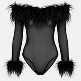 Body piume donna Twentyfourhaitch Galethia nero
